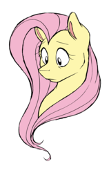 Size: 1352x2144 | Tagged: safe, artist:strangiesleepy, fluttershy, pegasus, pony, g4, bust, female, looking down, portrait, simple background, solo, surprised, white background