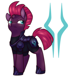 Size: 2164x2252 | Tagged: safe, artist:cloureed, tempest shadow, pony, unicorn, g4, my little pony: the movie, armor, broken horn, eye scar, female, high res, horn, horseshoes, mare, scar, simple background, solo, transparent background, updated