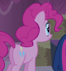 Size: 337x364 | Tagged: safe, screencap, pinkie pie, g4, simple ways, balloonbutt, butt, cropped, plot