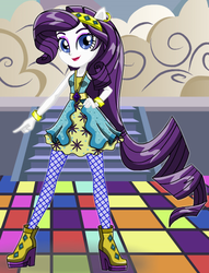 Size: 371x486 | Tagged: safe, artist:glittertiara, rarity, equestria girls, equestria girls specials, g4, my little pony equestria girls: dance magic, clothes, dress, female, looking at you, ponied up, pony ears, smiling, solo, starsue