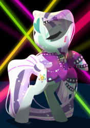 Size: 1200x1703 | Tagged: safe, artist:snow angel, coloratura, earth pony, pony, g4, alternate hairstyle, bipedal, clothes, countess coloratura, eyes closed, female, mare, open mouth, singing, solo