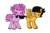 Size: 2000x1334 | Tagged: safe, artist:raptorfarts, oc, oc only, oc:pumpkin, oc:sugar swirl, pegasus, pony, unicorn, :3, mouth hold, nom, simple background, tail, tail pull, transparent background