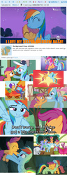 Size: 650x1700 | Tagged: safe, edit, edited screencap, screencap, apple bloom, bow hothoof, cheerilee, pinkie pie, rainbow dash, scootaloo, silver spoon, windy whistles, derpibooru, brotherhooves social, campfire tales, crusaders of the lost mark, equestria games (episode), flight to the finish, g4, parental glideance, sleepless in ponyville, the cart before the ponies, cap, cheering, clothes, collage, crystal empire, cute, cutealoo, cutie mark, discovery family logo, female, flag, hat, hoofbump, hub logo, hug, image macro, jumpsuit, livestream, mechanic coveralls, meme, meta, noogie, op is a slowpoke, playing, rainbow dash's parents, scootalove, sisterly love, text, the cmc's cutie marks, upsies, whistle, winsome falls