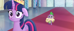 Size: 2048x858 | Tagged: safe, screencap, spike, twilight sparkle, alicorn, dragon, pony, g4, my little pony: the movie, twilight sparkle (alicorn)