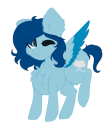 Size: 2905x3305 | Tagged: safe, artist:crazllana, oc, oc only, oc:winter winds, pegasus, pony, chibi, female, high res, mare, one eye closed, simple background, solo, transparent background, wink