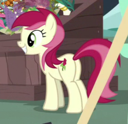 Size: 280x272 | Tagged: safe, screencap, roseluck, earth pony, pony, g4, it isn't the mane thing about you, butt, cropped, female, mare, plot, rosebutt, solo