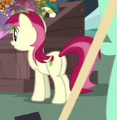 Size: 170x175 | Tagged: safe, screencap, roseluck, earth pony, pony, g4, it isn't the mane thing about you, butt, cropped, female, mare, plot, rosebutt, solo