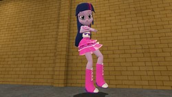Size: 1280x720 | Tagged: safe, artist:horsesplease, twilight sparkle, equestria girls, g4, 3d, crossed arms, fall formal outfits, female, lidded eyes, smiling, smirk, solo, twilight ball dress