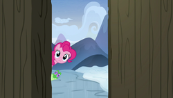 Size: 1280x720 | Tagged: safe, screencap, gummy, pinkie pie, pony, g4, not asking for trouble, gate, snow