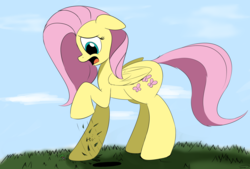 Size: 3496x2362 | Tagged: safe, artist:taurson, fluttershy, pony, g4, destruction, female, forest, giant pony, high res, macro, solo, tree