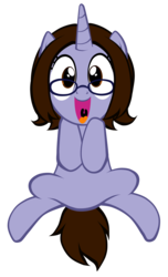 Size: 1408x2321 | Tagged: safe, artist:petraea, oc, oc only, pony, unicorn, female, glasses, happy, mare, simple background, solo, transparent background