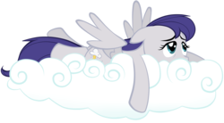Size: 4638x2567 | Tagged: safe, artist:petraea, oc, oc only, oc:silverstorm, pegasus, pony, cloud, female, high res, mare, prone, simple background, solo, tired, transparent background