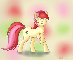 Size: 1800x1500 | Tagged: safe, artist:ponyxwright, roseluck, earth pony, pony, g4, eyes closed, female, mare, solo