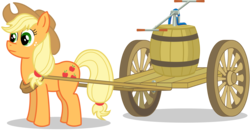 Size: 2110x1103 | Tagged: safe, artist:malte279, applejack, earth pony, pony, g4, cart, female, free to use, mare, simple background, solo, transparent background, vector