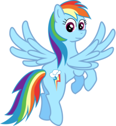 Size: 784x849 | Tagged: safe, artist:malte279, rainbow dash, pegasus, pony, g4, female, free to use, mare, rearing, simple background, solo, spread wings, transparent background, vector, wings