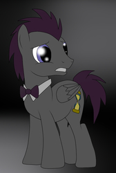 Size: 572x852 | Tagged: safe, artist:mosty, doctor whooves, time turner, pegasus, pony, ask discorded whooves, g4, bowtie, dark, discord whooves, discorded, male, solo