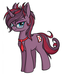 Size: 884x1062 | Tagged: safe, artist:shydale, oc, oc only, oc:vox neigh, pony, unicorn, female, glasses, mare, necktie, solo