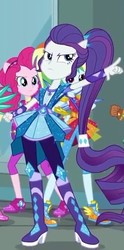 Size: 356x720 | Tagged: safe, screencap, pinkie pie, rainbow dash, rarity, equestria girls, g4, my little pony equestria girls: better together, boots, clothes, cropped, crystal guardian, female, high heel boots, high heels, ponied up, pony ears, shoes, super ponied up