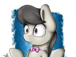 Size: 1600x1200 | Tagged: safe, artist:supermoix, octavia melody, earth pony, pony, g4, confused, female, mare, simple background, solo