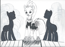 Size: 3507x2550 | Tagged: safe, artist:taurson, tempest shadow, pony, g4, my little pony: the movie, high res, inktober, monochrome, open up your eyes, traditional art