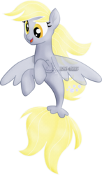 Size: 1600x2748 | Tagged: safe, artist:jucamovi1992, derpy hooves, seapony (g4), g4, my little pony: the movie, female, movie, seaponified, seapony derpy, simple background, smiling, solo, species swap, transparent background, vector, watermark