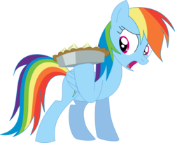 Size: 4000x3265 | Tagged: safe, artist:michaelsety, rainbow dash, pony, g4, secrets and pies, female, food, high res, pie, simple background, solo, transparent background