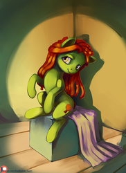 Size: 872x1200 | Tagged: safe, artist:lexx2dot0, artist:maytee, tree hugger, earth pony, pony, g4, collaboration, female, mare, modeling, patreon, patreon logo, smiling, solo