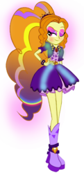 Size: 460x950 | Tagged: artist needed, safe, edit, adagio dazzle, equestria girls, g4, boots, clothes, dress, eyeshadow, female, hand on hip, high heel boots, makeup, one eye closed, rainbow power, shoes, simple background, solo, transparent background, wink