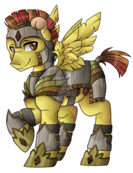 Size: 1024x1331 | Tagged: safe, artist:sk-ree, oc, oc only, oc:radiant glory, pegasus, pony, armor, male, simple background, solo, stallion, transparent background