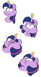 Size: 2800x5200 | Tagged: safe, artist:anonopony, twilight sparkle, g4, bust, cork, cross-eyed, eyes closed, female, implied inflation, inflation, magic, magic inflation, magic suppression, near bursting, puffy cheeks, scrunchy face, sequence, simple background, solo, sweat, this will end in explosions, twiblimp sparkle, white background, wide eyes