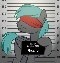 Size: 700x733 | Tagged: safe, artist:red-iska, oc, oc only, oc:discreet eye, pegasus, pony, blindfold, solo