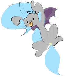 Size: 915x1074 | Tagged: safe, artist:hattsy, oc, oc only, oc:panne, bat pony, :p, armpits, colored sketch, flying, solo, tongue out