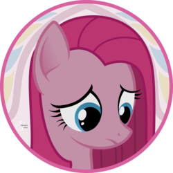 Size: 2000x2000 | Tagged: safe, artist:arifproject, pinkie pie, earth pony, pony, g4, arif's circle vector, bust, circle, female, frown, high res, pinkamena diane pie, portrait, sad, semi-transparent, simple background, solo, transparent background, vector