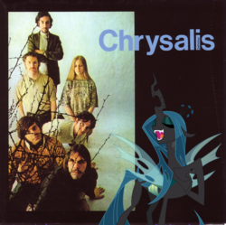 Size: 1407x1404 | Tagged: safe, queen chrysalis, changeling, changeling queen, g4, album cover, vector