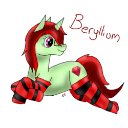 Size: 768x768 | Tagged: safe, oc, oc only, oc:beryllium, object pony, original species, pony, unicorn, clothes, element pony, female, glasses, mare, ponified, simple background, socks, solo, striped socks, teenager, white background