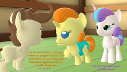 Size: 1920x1080 | Tagged: safe, artist:red4567, pound cake, princess flurry heart, pumpkin cake, pony, g4, 3d, baby, baby pony, dialogue, diaper, flurry heart is not amused, imitation, implied shipping, source filmmaker, unamused