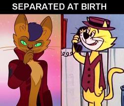 Size: 542x463 | Tagged: safe, capper dapperpaws, abyssinian, cat, anthro, g4, my little pony: the movie, chest fluff, hanna barbera, meme, top cat