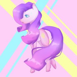 Size: 1024x1024 | Tagged: safe, artist:freeworldl, pinkie pie, rarity, earth pony, pony, g4, abstract background, female, fusion, mare, solo