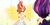 Size: 2400x1200 | Tagged: safe, artist:twigileia, sci-twi, sunset shimmer, twilight sparkle, equestria girls, g4, my little pony equestria girls: friendship games, bare shoulders, clothes, daydream shimmer, dress, fingerless gloves, gloves, human coloration, midnight sparkle, scene interpretation, sleeveless, strapless, take my hand