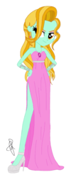 Size: 761x2048 | Tagged: safe, artist:ilaria122, lightning dust, equestria girls, g4, alternate clothes, alternate hairstyle, beautiful, clothes, dress, equestria girls-ified, female, lightning babe, not a vector, out of character, simple background, solo, transparent background