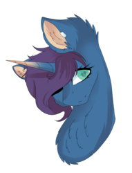 Size: 2215x2899 | Tagged: safe, artist:crazllana, oc, oc only, oc:dan wayfare, pony, unicorn, bust, chest fluff, eyes closed, female, high res, mare, portrait, rule 63, simple background, solo, transparent background