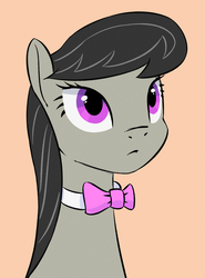 Size: 1280x1731 | Tagged: safe, artist:replacer808, octavia melody, earth pony, pony, g4, bowtie, bust, female, flat colors, simple background, solo