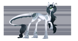 Size: 2671x1420 | Tagged: safe, artist:holoriot, oc, oc only, oc:yahaira featherbash, pony, unicorn, female, mare, raised hoof, solo, tongue out
