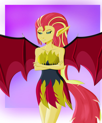 Size: 4000x4800 | Tagged: safe, artist:sundaw, sunset shimmer, demon, equestria girls, g4, absurd resolution, crossed arms, looking at you, sunset satan