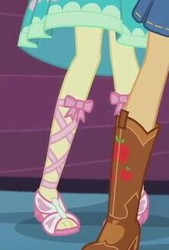 Size: 222x328 | Tagged: safe, screencap, fluttershy, a fine line, equestria girls, g4, my little pony equestria girls: better together, cropped, legs, pictures of legs, sandals, toes