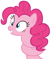 Size: 4696x5451 | Tagged: safe, artist:hendro107, pinkie pie, earth pony, pony, g4, it isn't the mane thing about you, .svg available, absurd resolution, coiling, female, mare, pinkie being pinkie, simple background, smiling, solo, transparent background, twisted neck, vector
