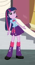 Size: 322x595 | Tagged: safe, screencap, twilight sparkle, equestria girls, g4, my little pony equestria girls: rainbow rocks, clothes, cropped, female, looking up, pleated skirt, shoes, skirt, solo, twilight sparkle (alicorn)