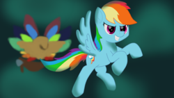 Size: 3840x2160 | Tagged: safe, artist:vogon42, rainbow dash, pegasus, pony, g4, my little pony: the movie, airship, awesome, celaeno's airship, critique requested, female, flying, high res, mare, pirate ship, solo, zeppelin