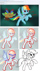 Size: 1234x2197 | Tagged: safe, artist:nimaru, artist:vogon42, rainbow dash, pegasus, pony, g4, my little pony: the movie, airship, awesome, celaeno's airship, criticism, female, flying, mare, pirate ship, redline, solo, zeppelin