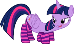 Size: 292x173 | Tagged: safe, artist:slb94, twilight sparkle, alicorn, pony, g4, bedroom eyes, blushing, clothes, female, mare, seductive, sexy, show accurate, simple background, socks, solo, striped socks, twilight sparkle (alicorn), white background